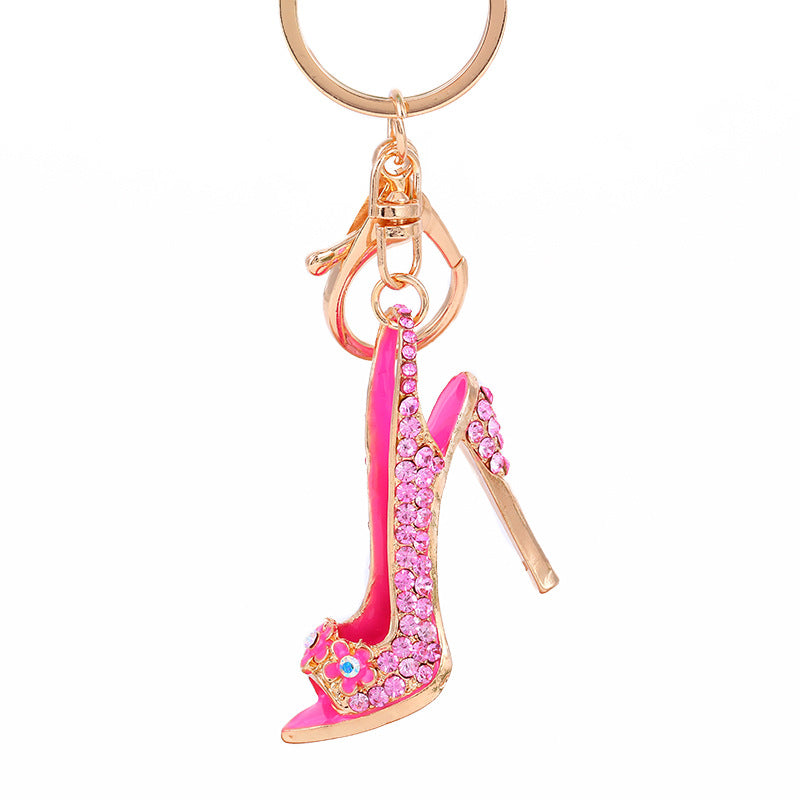 Wholesale Zinc Alloy High Heels Rhinestone Keychain